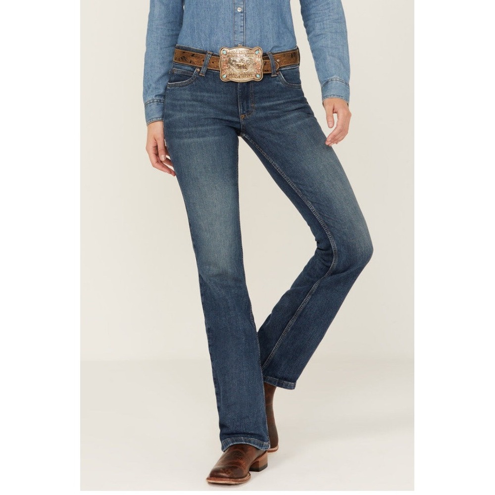Wrangler Women's Retro Mae Mid-Rise Bootcut Jeans Embroidered Pockets size 15